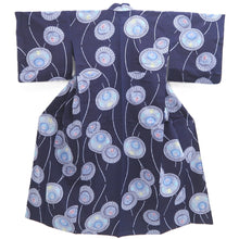 Load image into Gallery viewer, Yukata Vintage(1950-1980) Navy Bangasa Umbrella Cotton #10476A5