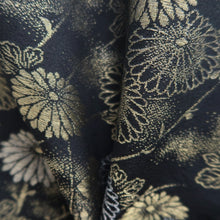 Load image into Gallery viewer, Haori Jacket Vintage(1950-1980) Black Gold Chrysanthemum Silk #10126D3