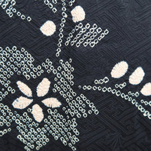 Load image into Gallery viewer, Haori Jacket Vintage(1950-1980) Black Shibori Flower Silk #10593C1