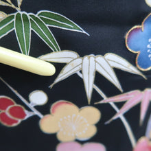 Load image into Gallery viewer, Haori Jacket Vintage(1950-1980) Black Plum blossom Branch Silk #10933F1