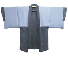 Load image into Gallery viewer, Men's Haori Vintage(1950-1980) Blue Black Curling Wave Dragon Mt. Fuji Silk #10650C4