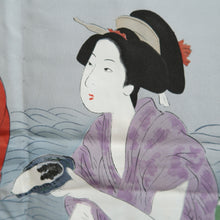 Load image into Gallery viewer, Men's Juban Vintage(1950-1980) Gray Utamaro Ukiyoe Silk #10874E4