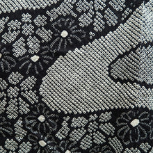 Load image into Gallery viewer, Haori Jacket Vintage(1950-1980) Black Shibori Chrysanthemum Ryusui Silk #10052C5