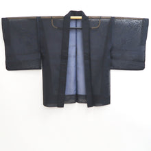 Load image into Gallery viewer, Haori Jacket Vintage(1950-1980) Black Blue Sheer Silk #10895E4