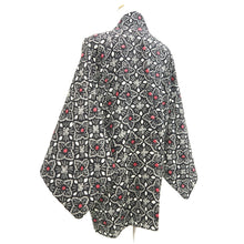 Load image into Gallery viewer, Haori Jacket Vintage(1950-1980) Black Full Shibori Floral pattern Silk #10924E5