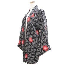 Load image into Gallery viewer, Haori Jacket Black Plum blossom Silk #10724D2