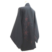 Load image into Gallery viewer, Haori Jacket Vintage(1950-1980) Black Botanical Silk #11065A4