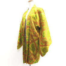 Load image into Gallery viewer, Haori Jacket Vintage(1950-1980) Light Brown Yellow Shibori Silk #10143D3