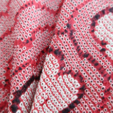 Load image into Gallery viewer, Haori Jacket Vintage(1950-1980) Red Full Shibori Flower Silk #10573B5