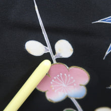 Load image into Gallery viewer, Haori Jacket Vintage(1950-1980) Black Plum blossom Branch Silk #10933F1
