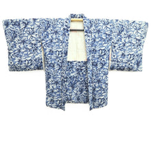 Load image into Gallery viewer, Haori Jacket Vintage(1950-1980) Blue Flower Silk #10684D1