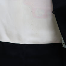 Load image into Gallery viewer, Haori Jacket Vintage(1950-1980) Black Azalea Branch Silk #10158D4