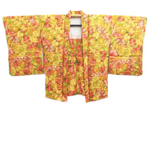 Load image into Gallery viewer, Haori Jacket Yellow brown Green Reddish Pink botanical Silk #10795D5