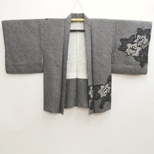 Load image into Gallery viewer, Haori Jacket Vintage(1950-1980) Black Shibori Peony Silk #9898B3