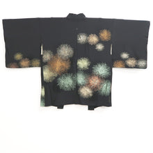 Load image into Gallery viewer, Haori Jacket Vintage(1950-1980) Black Gold Fireworks Silk #10824E1