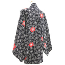 Load image into Gallery viewer, Haori Jacket Black Plum blossom Silk #10724D2