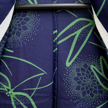 Load image into Gallery viewer, Yukata Vintage(1950-1980) Navy Dragonfly Chrysanthemum Cotton #10486B1
