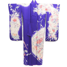 Load image into Gallery viewer, Furisode Blueish Purple Peony Cherry Blossom Silk #10304E5