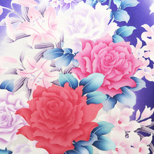 Load image into Gallery viewer, Furisode Blueish Purple Rose Tall Silk #9606H4