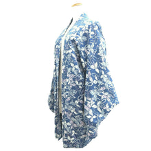 Load image into Gallery viewer, Haori Jacket Vintage(1950-1980) Blue Botanical Roketsuzome Silk #10945F2