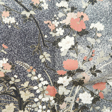 Load image into Gallery viewer, Kimono Gray White Black Chrysanthemum Branch Tall Silk #9936B5