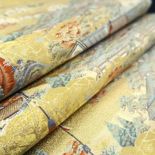 Load image into Gallery viewer, Fukuro Obi Gold Rakchu Saireizu Nagashima Silk BB312V8