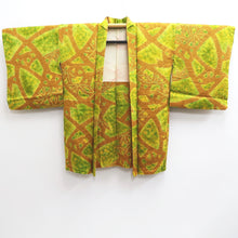 Load image into Gallery viewer, Haori Jacket Vintage(1950-1980) Light Brown Yellow Shibori Silk #10143D3