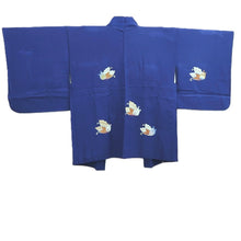 Load image into Gallery viewer, Haori Jacket Vintage(1950-1980) Blue Butterfly Silk #10604C2