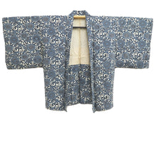 Load image into Gallery viewer, Haori Jacket Vintage(1950-1980) Blue White Karakusa Peony Silk #10614C3