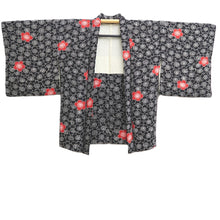 Load image into Gallery viewer, Haori Jacket Black Plum blossom Silk #10724D2