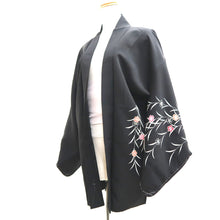 Load image into Gallery viewer, Haori Jacket Vintage(1950-1980) Black Shidare Sakura Silk #9806B1