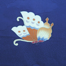 Load image into Gallery viewer, Haori Jacket Vintage(1950-1980) Blue Butterfly Silk #10604C2