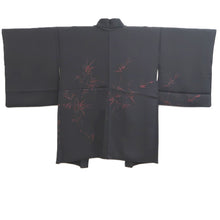 Load image into Gallery viewer, Haori Jacket Vintage(1950-1980) Black Botanical Silk #11065A4