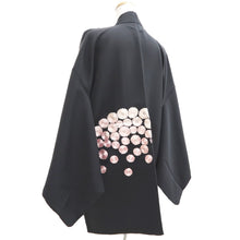Load image into Gallery viewer, Haori Jacket Black Fully Embroidered Chrysanthemum Silk #10815E1