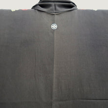 Load image into Gallery viewer, Tomesode Vintage(1920-1950) Black Hand painted Crane Birds Silk #10403A1