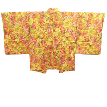Load image into Gallery viewer, Haori Jacket Yellow brown Green Reddish Pink botanical Silk #10795D5