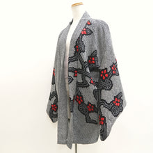 Load image into Gallery viewer, Haori Jacket Vintage(1950-1980) Black Shibori Plum blossom Branch Silk #9840B1