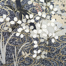 Load image into Gallery viewer, Kimono Gray White Black Chrysanthemum Branch Tall Silk #9936B5