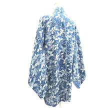 Load image into Gallery viewer, Haori Jacket Vintage(1950-1980) Blue Botanical Roketsuzome Silk #10945F2
