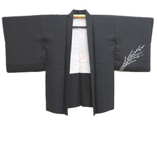 Load image into Gallery viewer, Haori Jacket Vintage(1950-1980) Black Flower Silk #10594C1