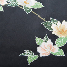 Load image into Gallery viewer, Haori Jacket Vintage(1950-1980) Black Azalea Branch Silk #10158D4
