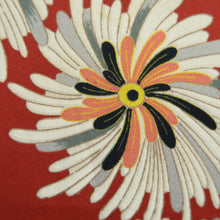 Load image into Gallery viewer, Haori Jacket Vintage(1950-1980) Red Chrysanthemum Silk #11014A1