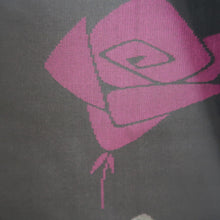 Load image into Gallery viewer, Haori Jacket Vintage(1950-1980) Black Gray Magenta Sheer Rose Silk #10905E5