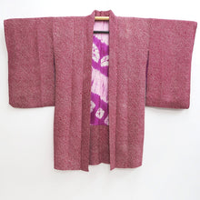 Load image into Gallery viewer, Haori Jacket Vintage(1920-1950) Red Full Shibori Long Silk #9635J1