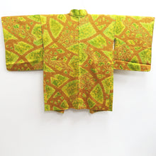 Load image into Gallery viewer, Haori Jacket Vintage(1950-1980) Light Brown Yellow Shibori Silk #10143D3