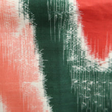 Load image into Gallery viewer, Kimono Vintage(1920-1950) Red Black Green Meisen Wave Silk #10768D4