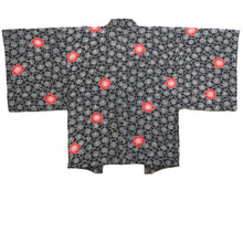 Load image into Gallery viewer, Haori Jacket Black Plum blossom Silk #10724D2