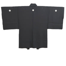 Load image into Gallery viewer, Men's Haori Vintage(1950-1980) Black See-Through Montsuki Silk #10427A3