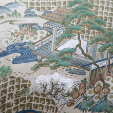 Load image into Gallery viewer, Men's Haori Vintage(1950-1980) Black Montsuki Landscape Silk #10412A2