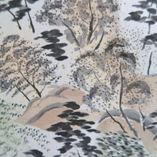 Load image into Gallery viewer, Men's Haori Vintage(1950-1980) Blue Black Mt. Fuji Landscape Silk #10640C4